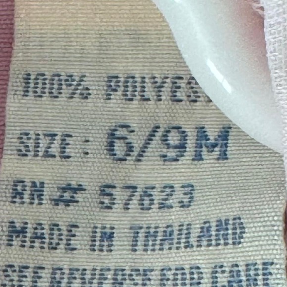 Vintage Little Lindsey Pink 6 9 Months Baby Girls Dress White Peter Pan Collar - Picture 4 of 5